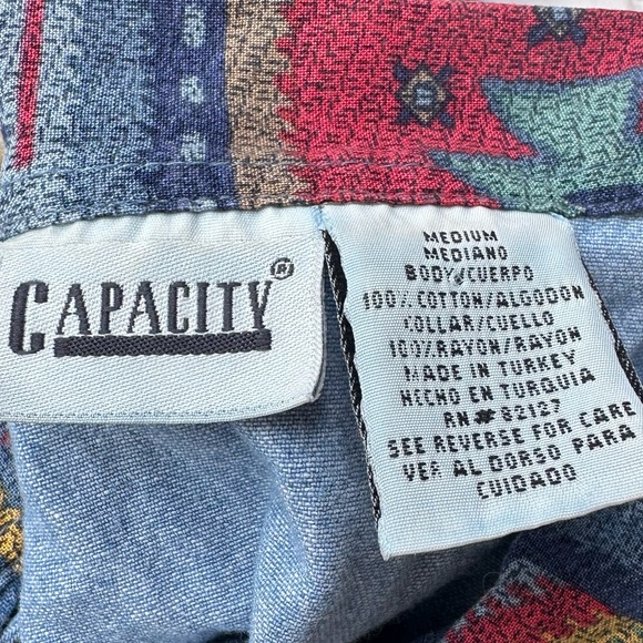 Embroidered Light Wash Denim Vest with Southwestern Collar - Picture 6 of 6